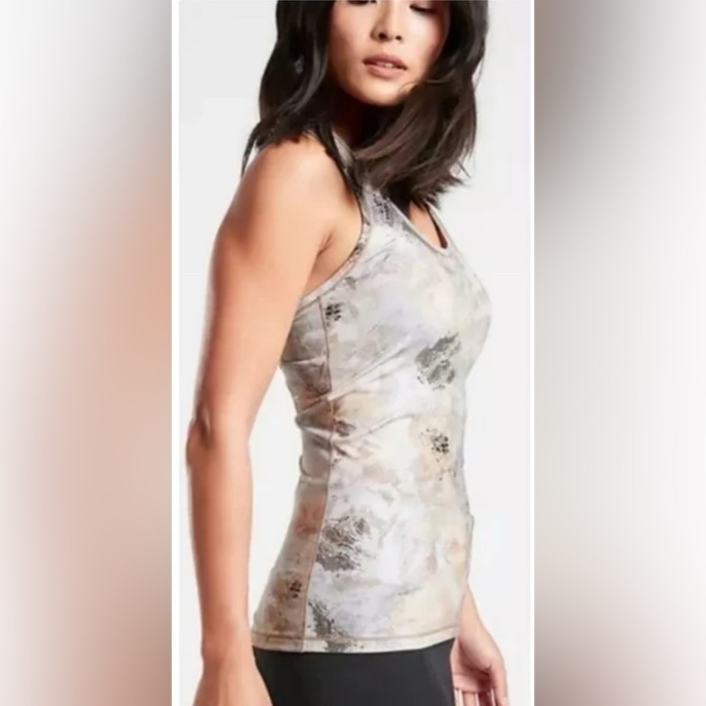 Athleta Metallic Gold Active Tank Top